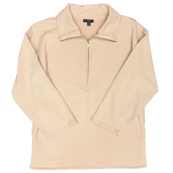 Women's J.‎ CREW University Half-Zip Oversize w/Pockets Pink Sweatshirt- Size XS - Picture 3 of 12